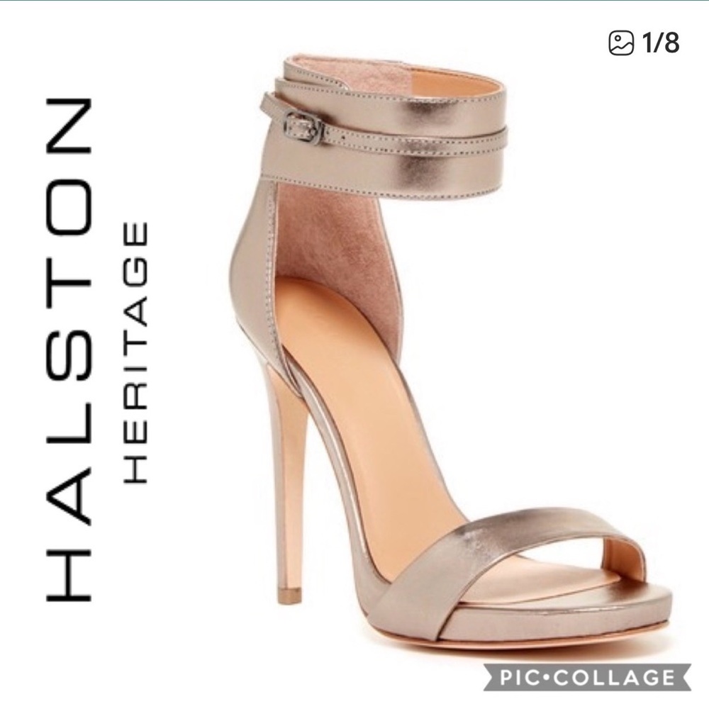 Halston Heritage Ellen Stiletto Sandals Gold Women 5.5